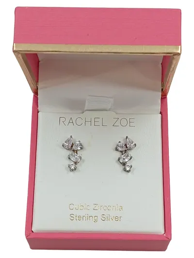 Rachel Zoe Ohrstecker Cubic Zirconia Sterlingsilber Damen Silber Elegant