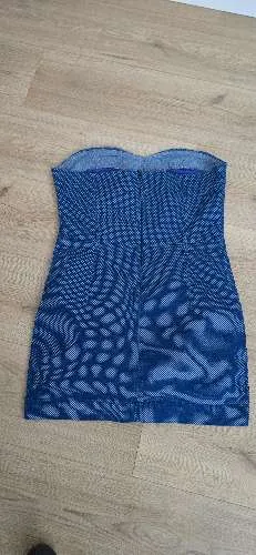 Tommy Hilfiger Damen Jeanskleid Blau Gepunktet Gr. 38 M