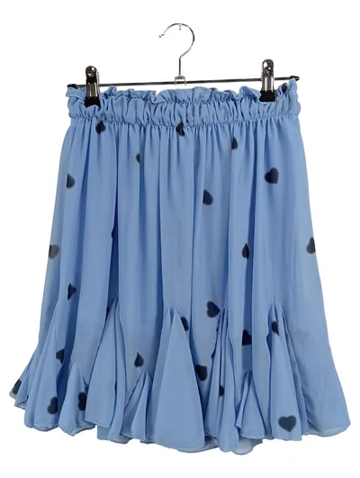 Believe Mode Damen Minirock Blau Herzmuster Rüschen Gr. M