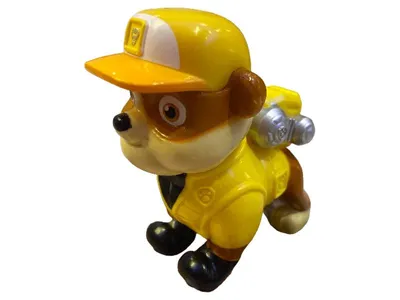 PAW Patrol Rubble Spielfigur Hund gelb Bauarbeiter 6 cm