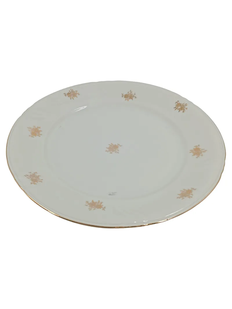 Bavaria Suppenteller Weiß Porzellan Goldene Schneeflocken 24, 5 cm Klassisch 1