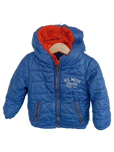 Babyface Steppjacke Kinder Gr. 86 Blau Kapuze Fleecefutter Winter