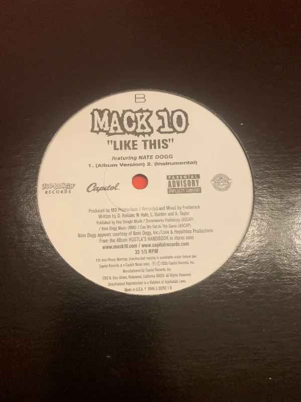 Mack 10 - Like This feat. Nate Dogg Vinyl Single Capitol Records Hip-Hop 1