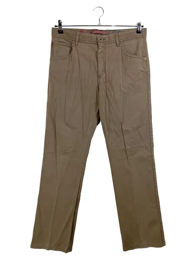 Alberto Herren Stoffhose Beige Casual Gr. 42 W33 Baumwolle