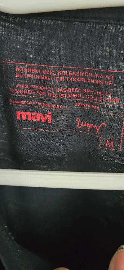 Mavi Damen T-Shirt Schwarz Gr. 38 M Logo-Print Casual Kurzarm