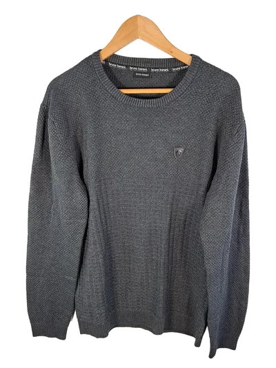 Bruno Banani Herren Pullover Strickpullover Grau Gr. 48, M