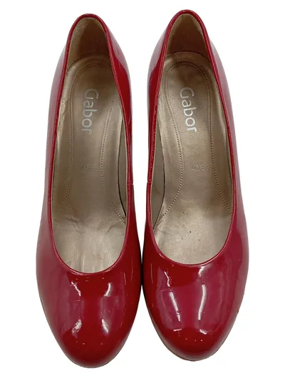 Gabor Damen Pumps Lackleder Rot Größe 37.5 Klassisch Elegant
