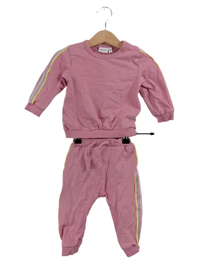 NAME IT Jogginganzug Kinder Mädchen Rosa mit Streifen Gr. 74