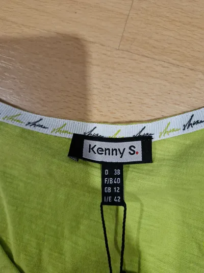 Kenny S. Damen T-Shirt Gr. 38 Grün Print Kurzarm Tunnelzug