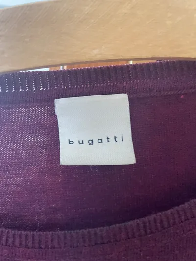 bugatti Herren Pullover Gr. 48 M Rot Rundhals Wolle Polyacryl Basic