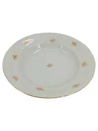 Bavaria Suppenteller Porzellan Weiß Gold Dekor Blumen 24 cm Klassisch 1