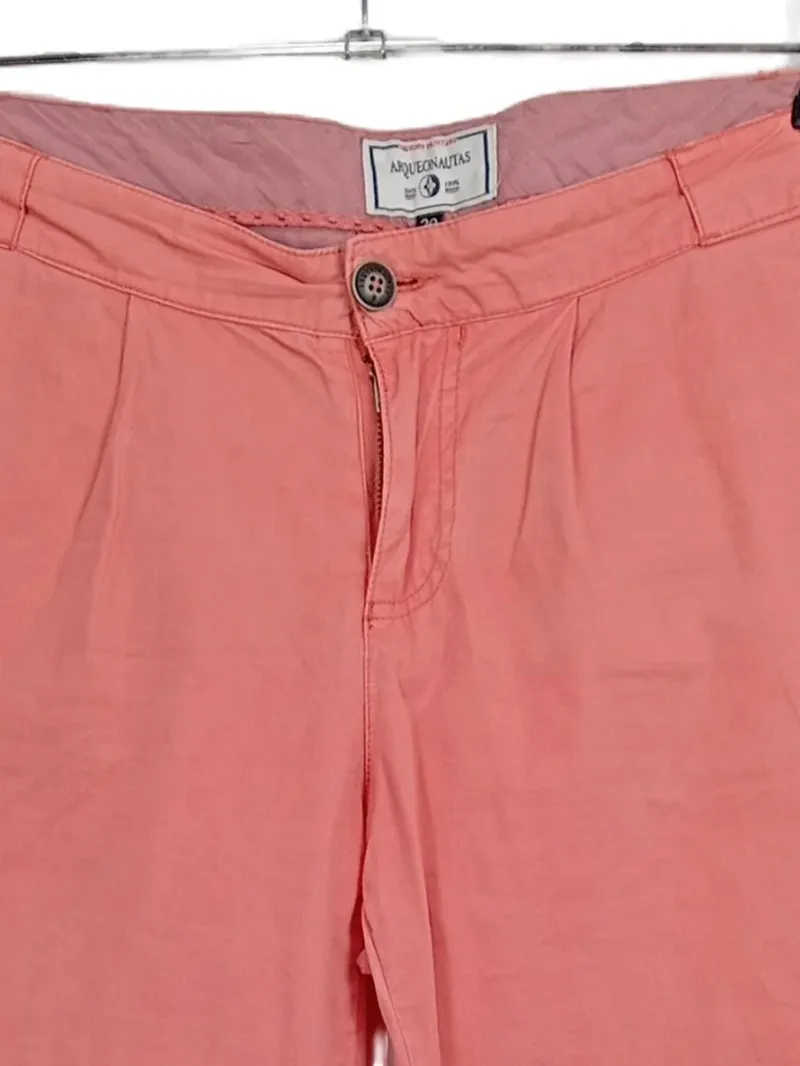 Arqueonautas Damen Stoffhose Chino Rosa Gr. 30/38 Baumwolle Casual 3