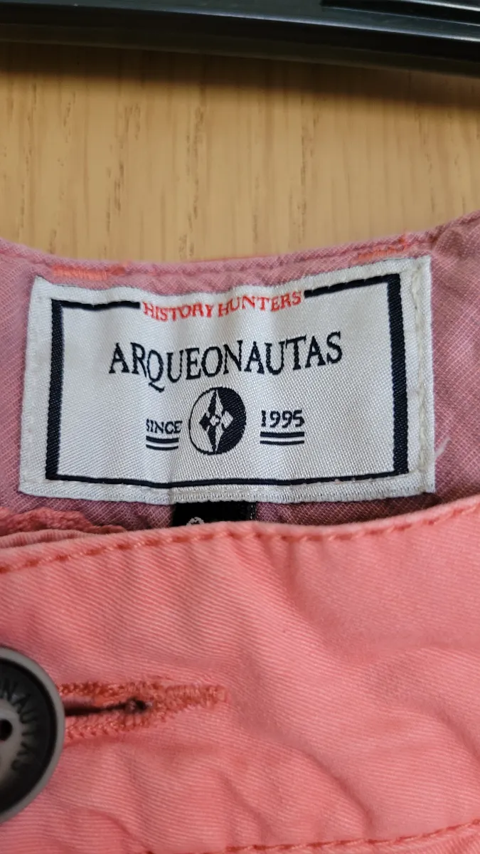 Arqueonautas Damen Stoffhose Chino Rosa Gr. 30/38 Baumwolle Casual 4