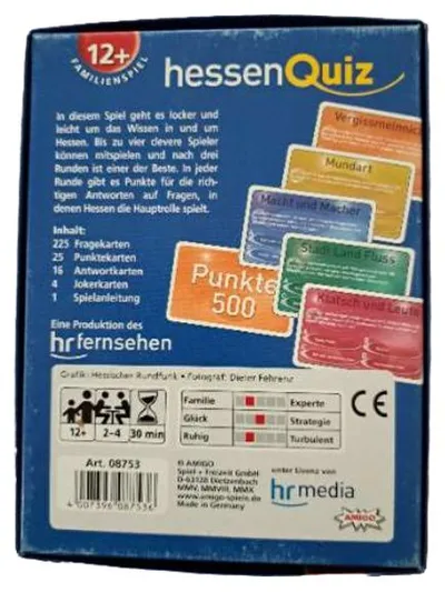 HessenQuiz 4. Edition Neue Fragen Amigo hr fernsehen Familienspiel ab 12
