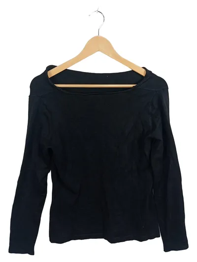 Comma Damen Langarmshirt Shirt Schwarz Gr. 38 M Basic Viskose-Mix
