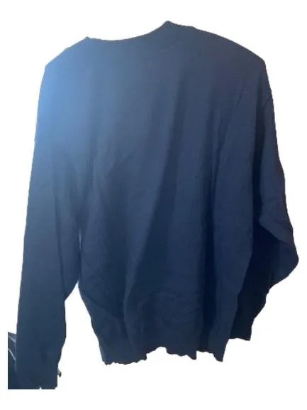 Carlo Colucci Pullover Herren Blau Gr. 50 L Wolle Stickerei 3