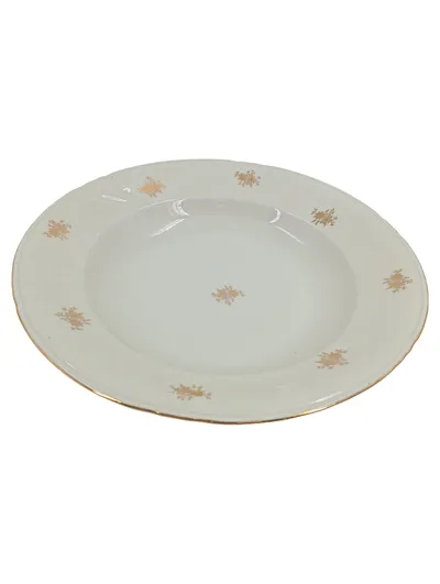 Bavaria Essteller Teller Porzellan Weiß Gold Blumenmuster 24 cm