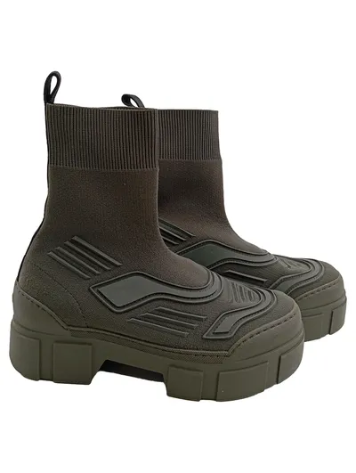 Vic Matié Damen Stiefel Sock Boots Oliv Gr. 36 Streetwear