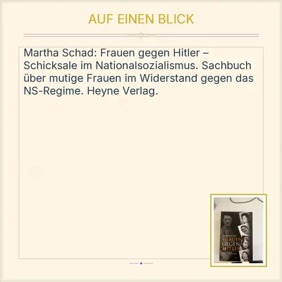 Frauen gegen Hitler - Martha Schad - Heyne - Sachbuch