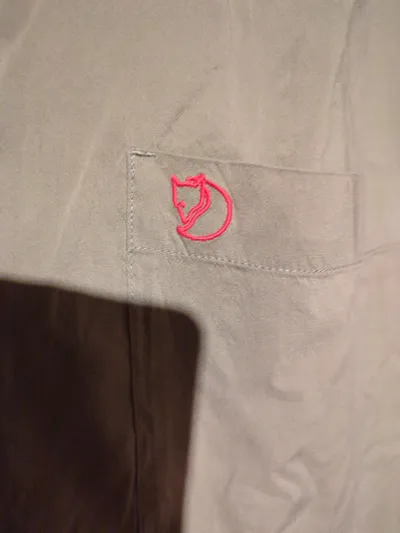 Fjällräven Kurzarmhemd Bluse Damen Gr. XL Beige Outdoor Baumwolle
