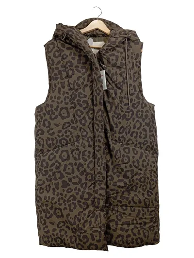 Jonas Nielsen Stockholm Steppweste Damen Gr. 44 XXL Oliv Animal-Print Kapuze