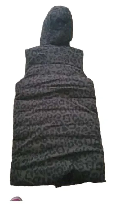 Jonas Nielsen Stockholm Steppweste Damen Gr. 44 XXL Oliv Animal-Print Kapuze