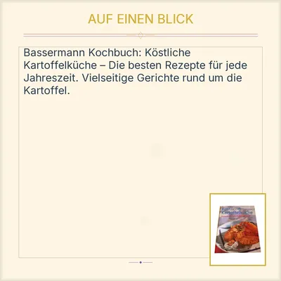 Köstliche Kartoffelküche Bassermann Kochbuch Rezepte Jahreszeit