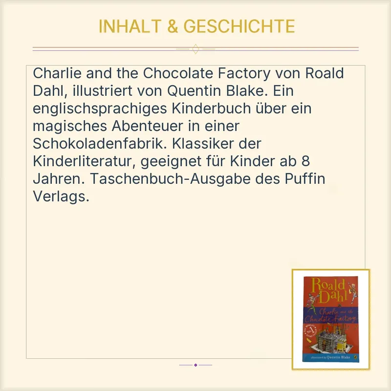 Charlie and the Chocolate Factory Roald Dahl Kinderbuch Englisch 3