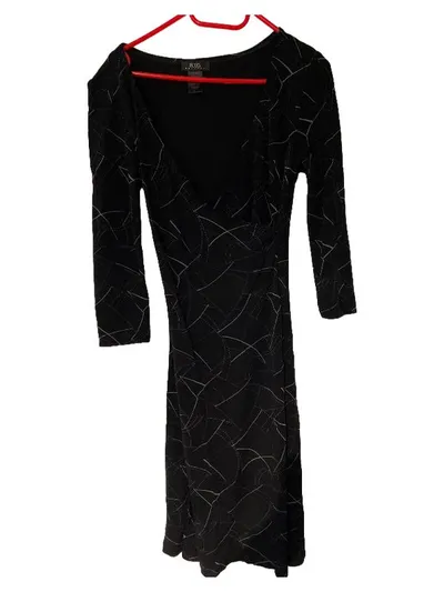 BCBGMAXAZRIA Damen Freizeitkleid Wickelkleid Schwarz Gr. 38 M Elegant