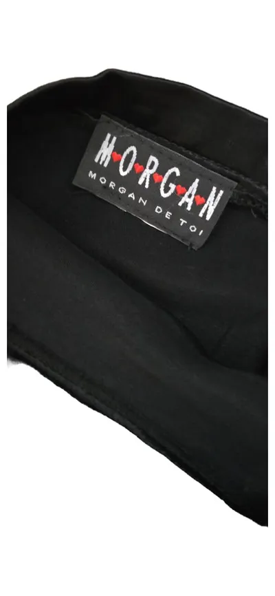 Morgan de Toi Damen Maxirock Schwarz Blumenstickerei Gr. 36 S Satin