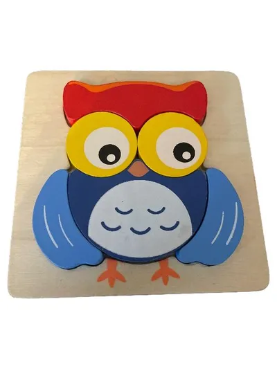 Playtive Holz-Steckpuzzle Eule Kinder Lernspielzeug Holzpuzzle