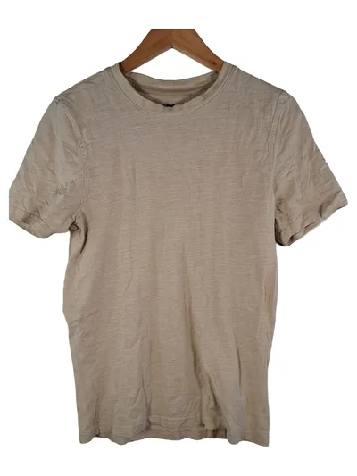 McNeal Herren T-Shirt Gr. S Beige Meliert Kurzarm Basic 100% Baumwolle