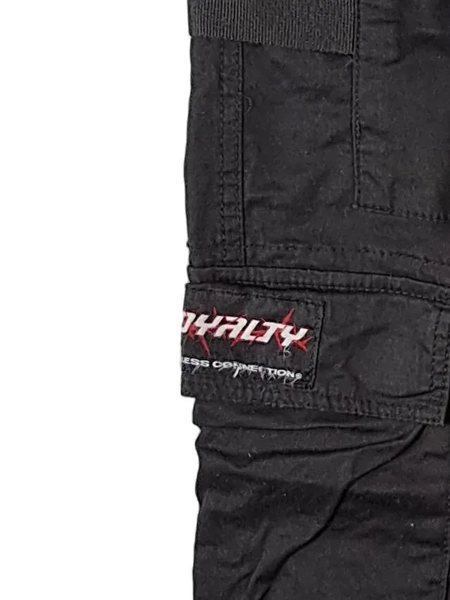 Black Squad Cargohose Herren M Schwarz Streetwear Jogger Print 4