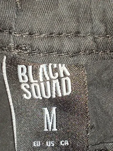 Black Squad Cargohose Herren M Schwarz Streetwear Jogger Print 6