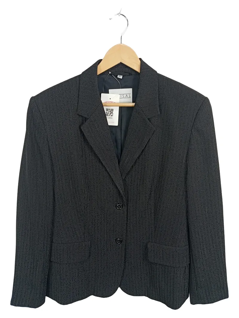 Barisal Damen Sakko Blazer Schwarz Nadelstreifen Gr. 42 Business 1