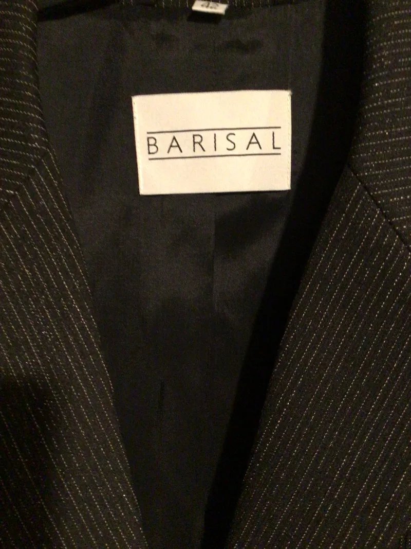 Barisal Damen Sakko Blazer Schwarz Nadelstreifen Gr. 42 Business 2