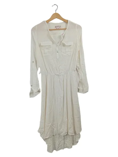 Nanette Lepore Damen Blusenkleid Hemdblusenkleid Weiß Gr. 36;S