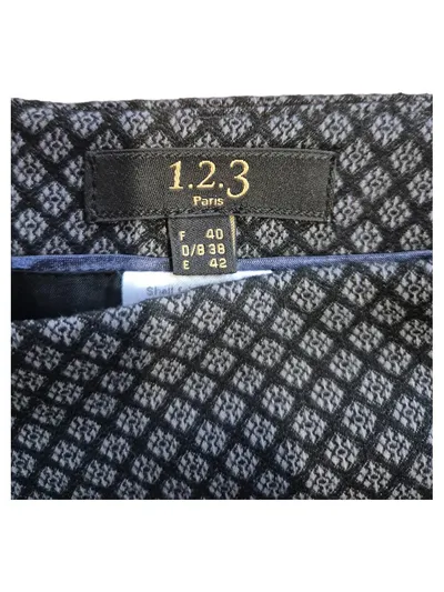 Maison 123 Paris Damen Bleistiftrock Gr. 40 Grau Geometrisch Business