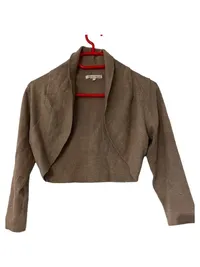 Anna Field Damen Bolero Strickjacke Braun Gr. 40 L Casual 1