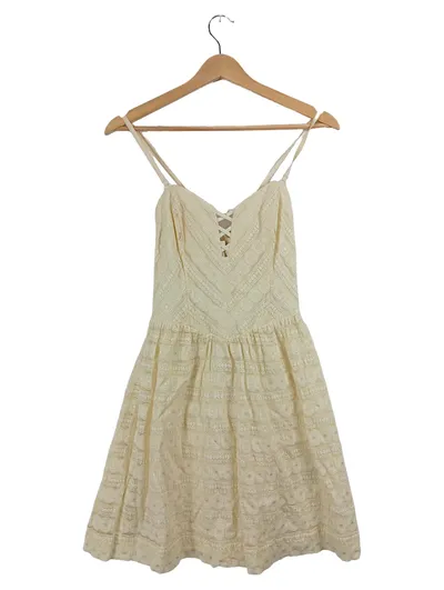 GUESS Damen Spitzenkleid Sommerkleid Beige Gr. S 36 Romantisch