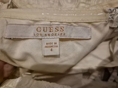 GUESS Damen Spitzenkleid Sommerkleid Beige Gr. S 36 Romantisch