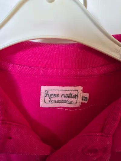 hessnatur Poloshirt Kinder Gr. 128 Pink 100% Baumwolle Kurzarm