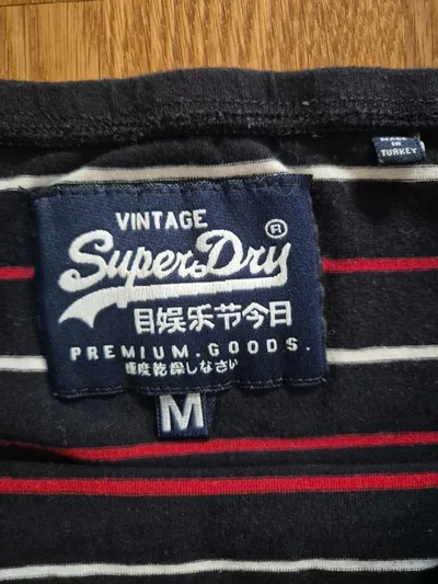 Superdry Damen Jerseykleid gestreift Maritim Gr. M Blau Rot Weiß