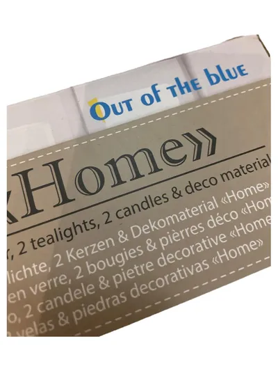 Out of the blue Gift Set Home Teelichthalter Set Holz Glas Grau Deko