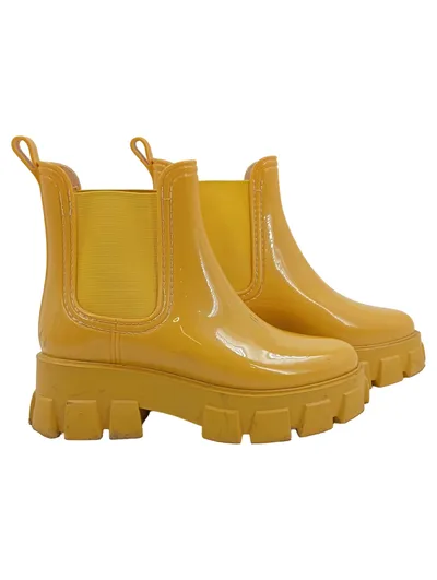 ASOS Gummistiefel Chelsea Boots Gelb Gr. 36 Damen Modisch