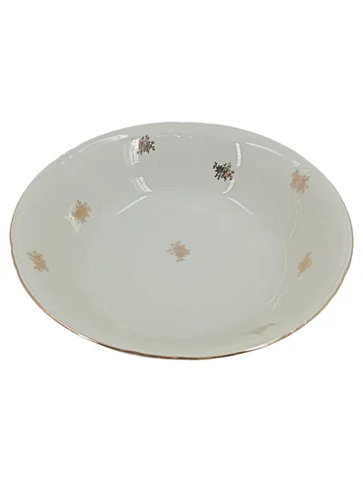 Bavaria Servierschüssel Porzellan Weiß Goldrand Blumenmuster 24 cm Klassisch