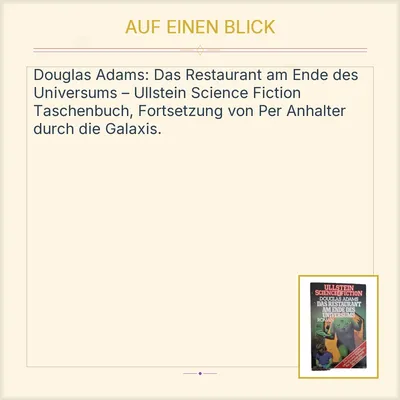 Das Restaurant am Ende des Universums Douglas Adams Ullstein Science Fiction