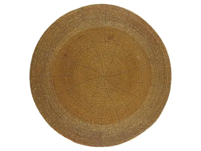 BUTLERS Platzset Tischset Untersetzer Perlen rund gold 35,5cm