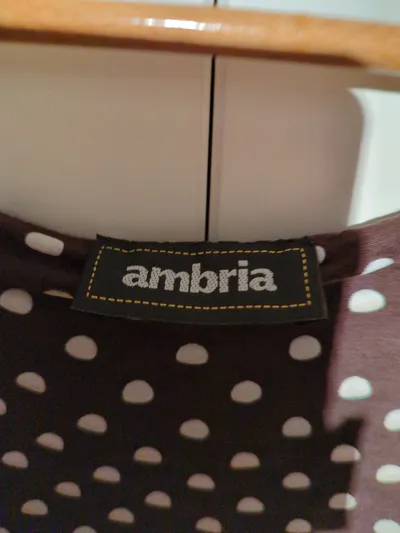 Ambria Damen Kleid Polka Dots Braun Retro Midi XXL Viskose