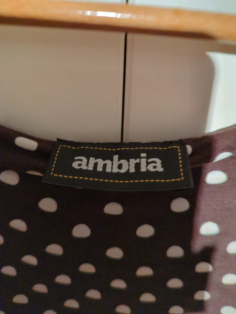 Ambria Damen Kleid Polka Dots Braun Retro Midi XXL Viskose 2